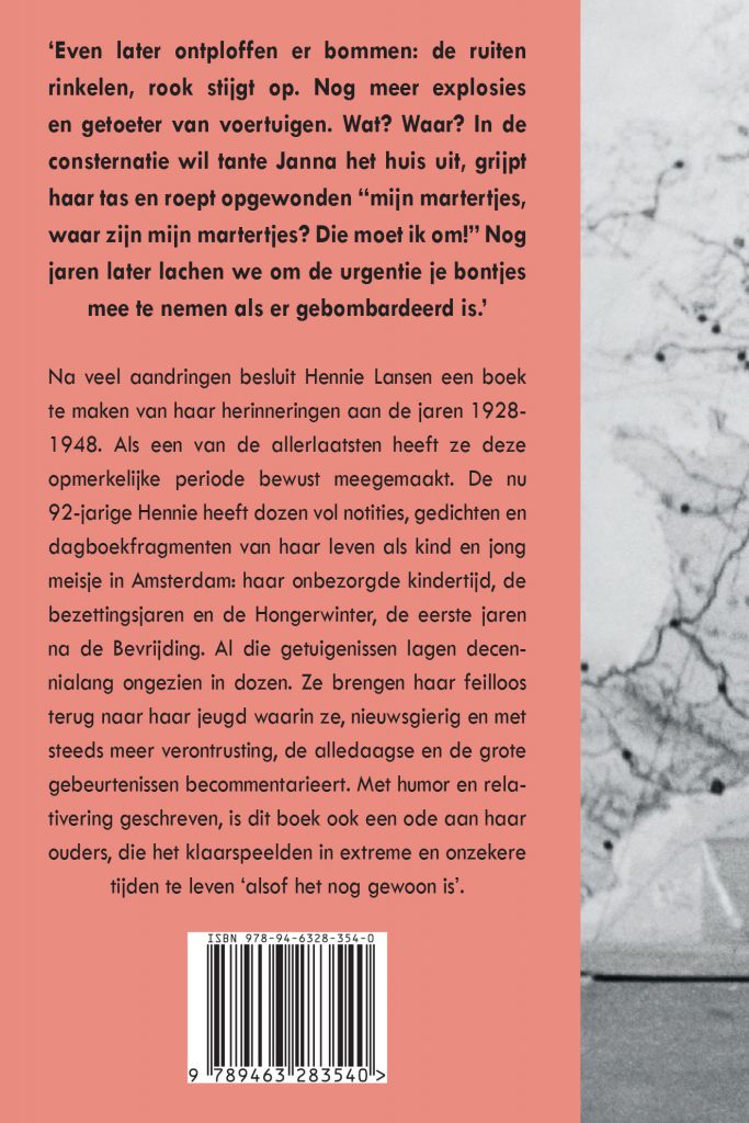 ""alsof het nog gewoon is". achterflap